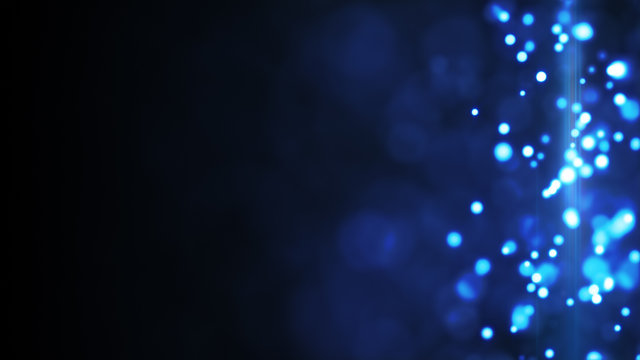 Blue Glowing Bokeh Lights Side Bar Background