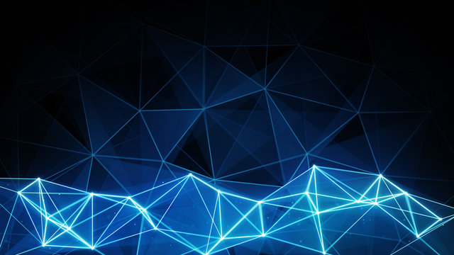 Glowing Blue Polygon Background
