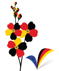 flower and tick with shadow in Germany colours