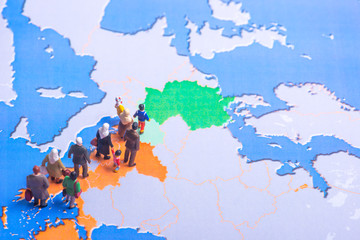 Fl&uuml;chtlinge auf der Balkanroute auf dem Weg nach Europa