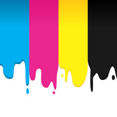 Fototapeta premium CMYK Paint Dripping Background