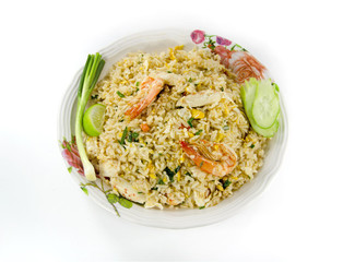 fried rice with shrimp and sea crab meat