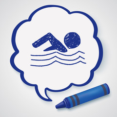 swimmer doodle drawing