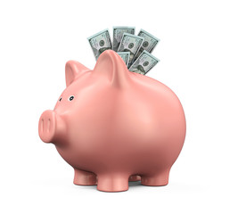 Piggy Bank with US Dollar