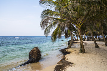 Exploring small caribbean Island, San Blas Islands