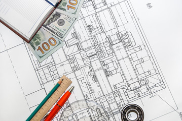 industrial drawing detail and drawing tools