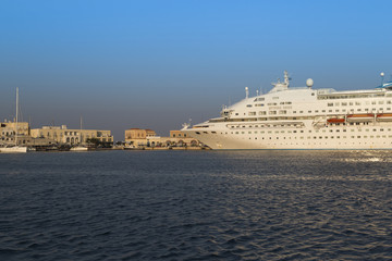 cruise ship in Syros port, Greece