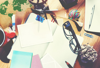 Designer Desk Architectural Tools Notebook Working Place Concept