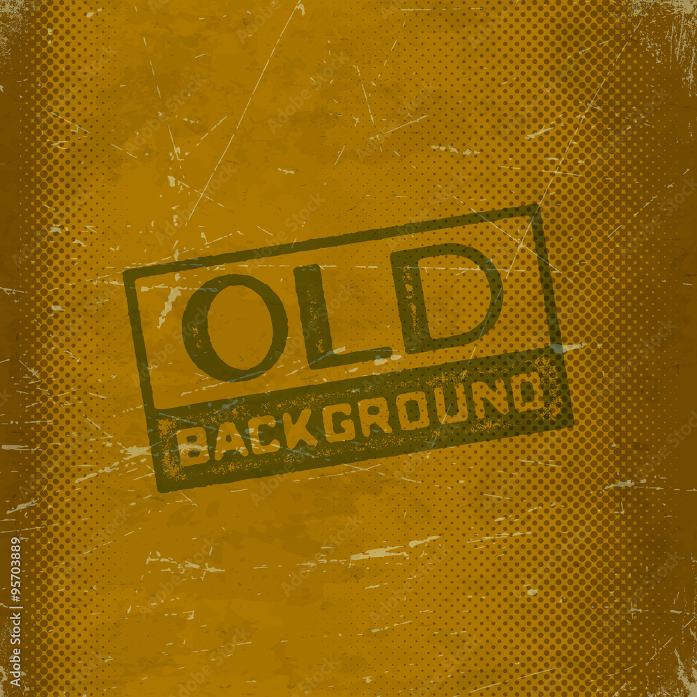 Aufkleber old scratched card with halftone gradient