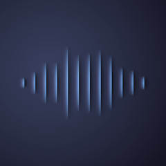 Paper sound waveform with shadow