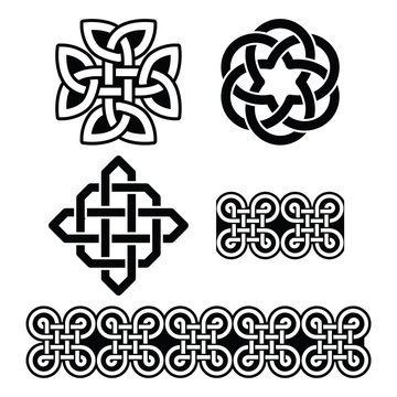Celtic Irish patterns and knots - vector, St Patrick's Day  