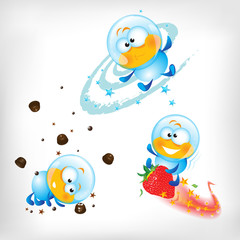 Abstract Cartoon Hero on Strawberry Comet