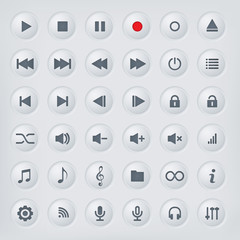 Media player control buttons collection