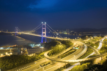 Fototapeta na wymiar Ching Ma Bridge in Hong Kong