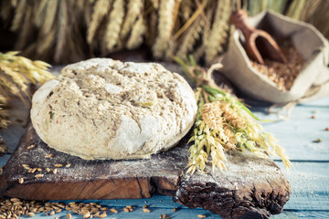 Homemade bread with whole grains