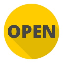 Open icon with long shadow