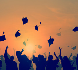 Group Of Diverse Students Celebrating Graduation