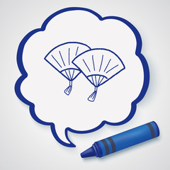 Chinese New Year; Folding fan with Chinese blessing words 