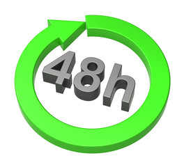 48 hours delivery sign. Computer generated 3D photo rendering.