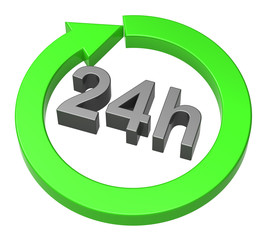 24 hours delivery sign. Computer generated 3D photo rendering.