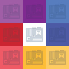 illustration of pc components icon