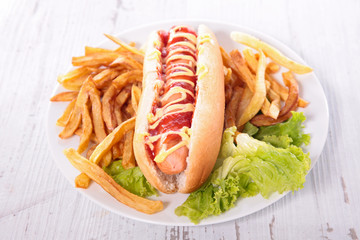 hot dog and french fries