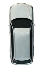 Family Car top view - isolated on white background