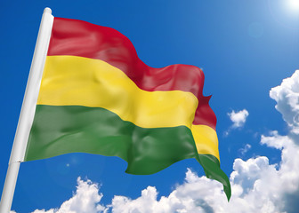 3D realistic waving flag of Bolivia