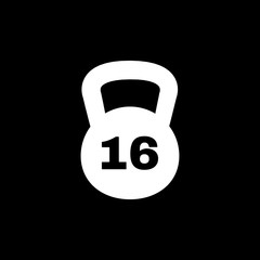 The dumbbell icon. Weight symbol. Flat