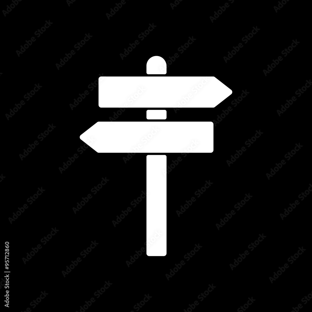 Poster the signpost icon. pointer symbol. flat