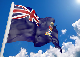 3D realistic waving flag of Cayman Islands