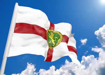 3D realistic waving flag of Alderney