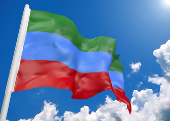 3D realistic waving flag of Dagestan
