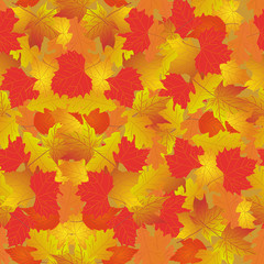 Fototapeta premium Seamless pattern with bright autumn leaves.