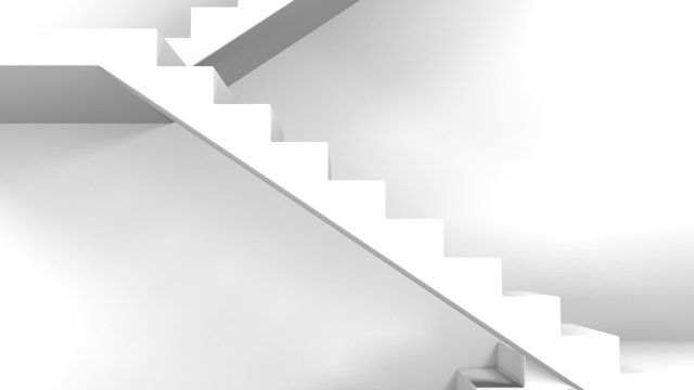 on the stairs in black and white
