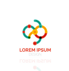 Vector swirl and circles outline minimal abstract geometric logo