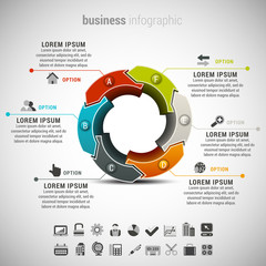Vector illustration of business infographic made of arrows.