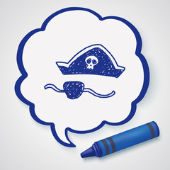 pirate hat and mask doodle