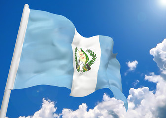 3D realistic waving flag of Guatemala