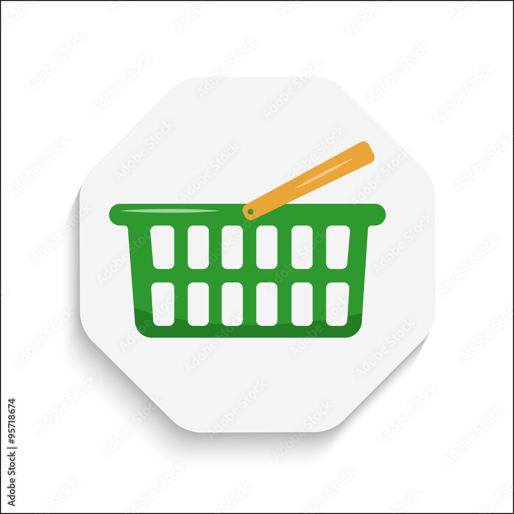 Poster shopping cart icon button. modern material design