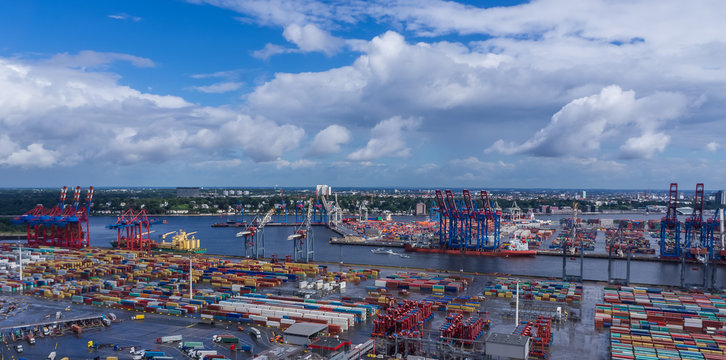 Panorama Luftbild Hafen Hamburg