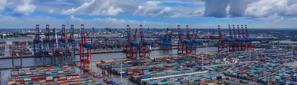 Hafen Hamburg Panorama Luftbild Container
