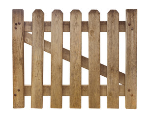 Wooden fence isolated on white