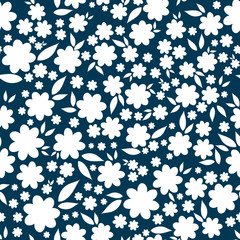 Simple and beauty flower seamless pattern. Vector illustration good for textile or paper wrapping print. Abstract floral original background.