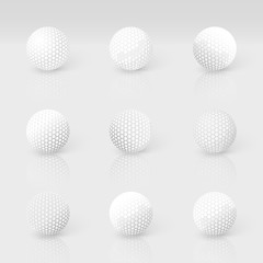 Nine versions set realistic golf balls