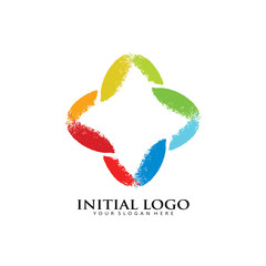 Abstract Grunge Paint logo icon