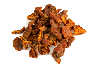 dried apricots isolated on white