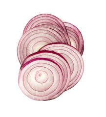 red onion isolated on white background