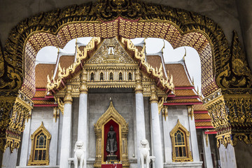 Obraz premium he Marble Temple, Wat Benchamabopit Dusitvanaram in Bangkok, Tha