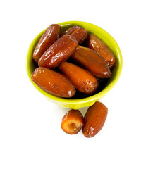 dried dates isolated on white